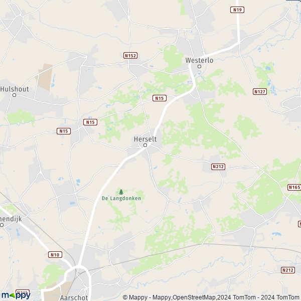 De kaart voor de stad 2230-2430 Herselt