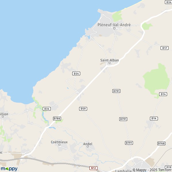 Kaart Planguenoual, 22400 Lamballe-Armor