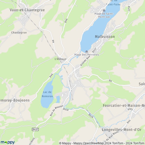 De kaart voor de stad Labergement-Sainte-Marie 25160