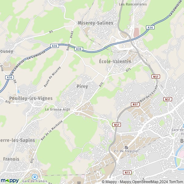 De kaart voor de stad Pirey 25480