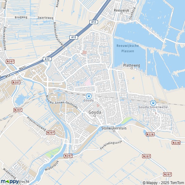 De kaart voor de stad Gouda 2741-2851