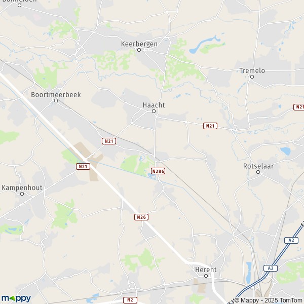 De kaart voor de stad 2820-3150 Haacht