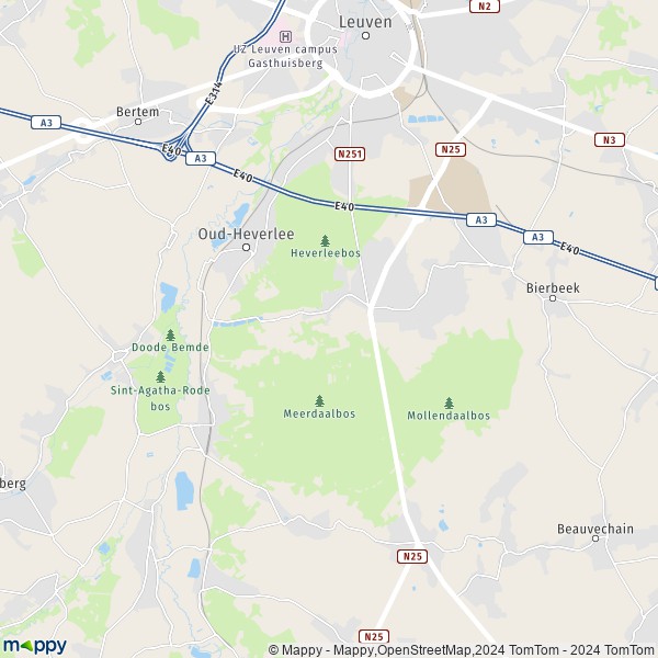 De kaart voor de stad 3050-3054 Oud-Heverlee
