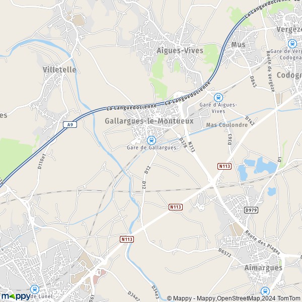 De kaart voor de stad Gallargues-le-Montueux 30660
