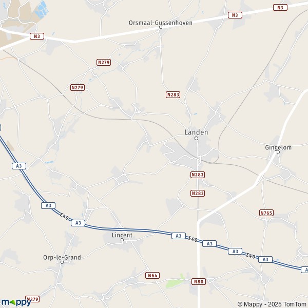 De kaart voor de stad 3300-4287 Landen