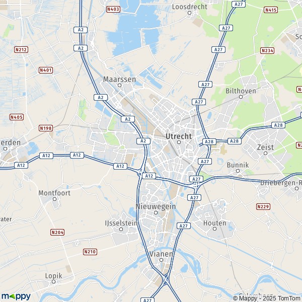 De kaart voor de stad Utrecht 3417-3992