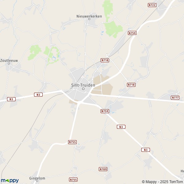 De kaart voor de stad 3440-3891 Sint-Truiden