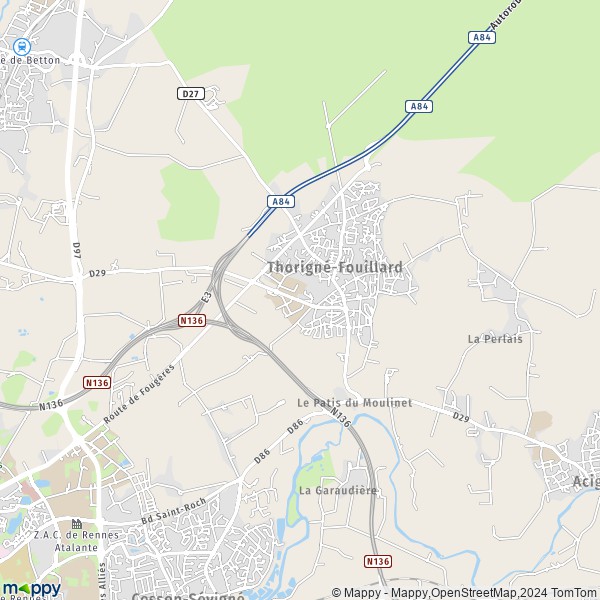De kaart voor de stad Thorigné-Fouillard 35235