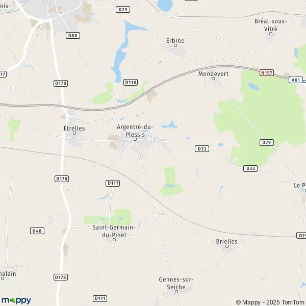 Plattegrond ArgentréduPlessis kaart van ArgentréduPlessis (35370) en praktische info