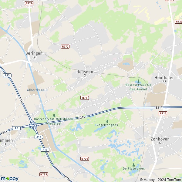 De kaart voor de stad 3550 Heusden-Zolder