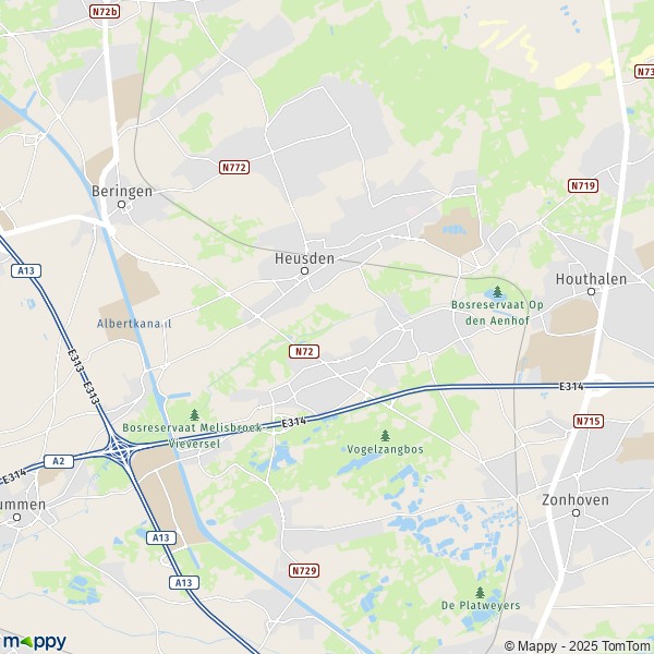 De kaart voor de stad 3550 Heusden-Zolder