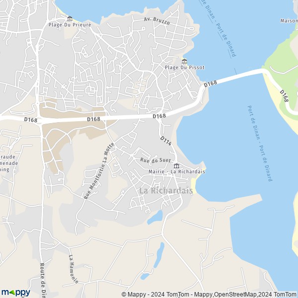De kaart voor de stad La Richardais 35780