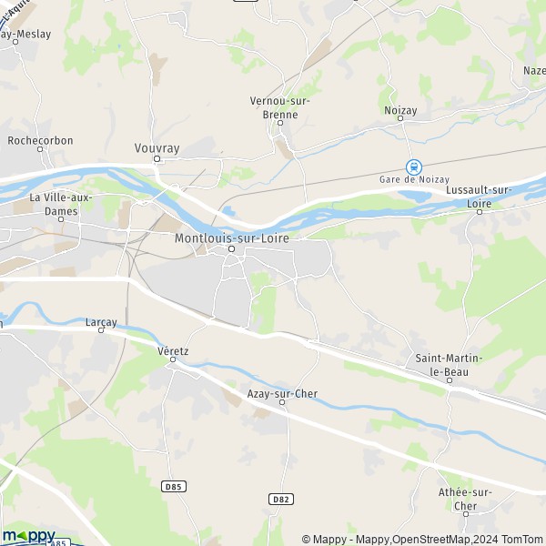 De kaart voor de stad Montlouis-sur-Loire 37270