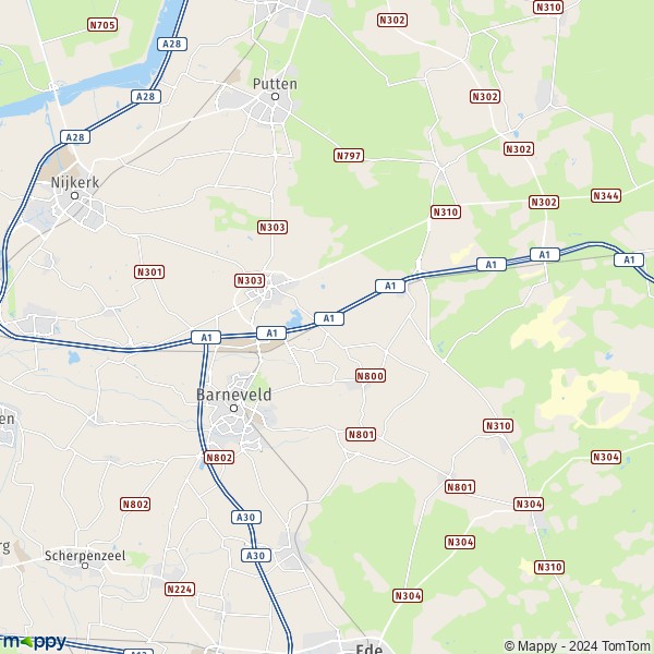 Plattegrond Barneveld kaart van Barneveld (3771) en praktische info