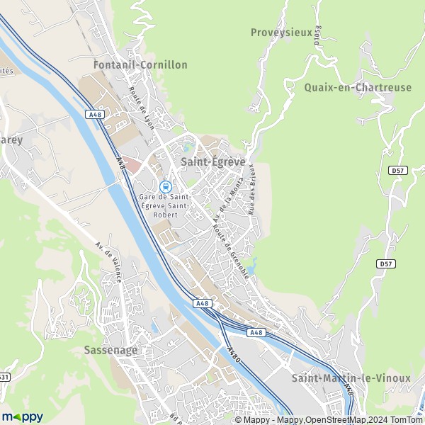 De kaart voor de stad Saint-Égrève 38120