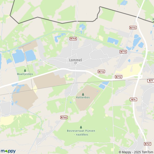 De kaart voor de stad 3920 Lommel