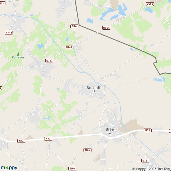 De kaart voor de stad 3930-3960 Bocholt