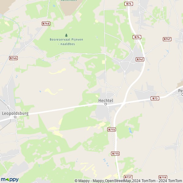 De kaart voor de stad 3940-3941 Hechtel-Eksel