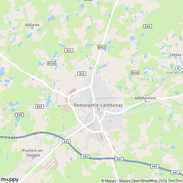 De kaart voor de stad Romorantin-Lanthenay 41200