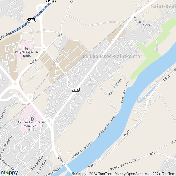 De kaart voor de stad La Chaussée-Saint-Victor 41260