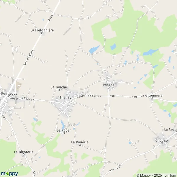 Kaart Thenay, 41400 Le Controis-en-Sologne