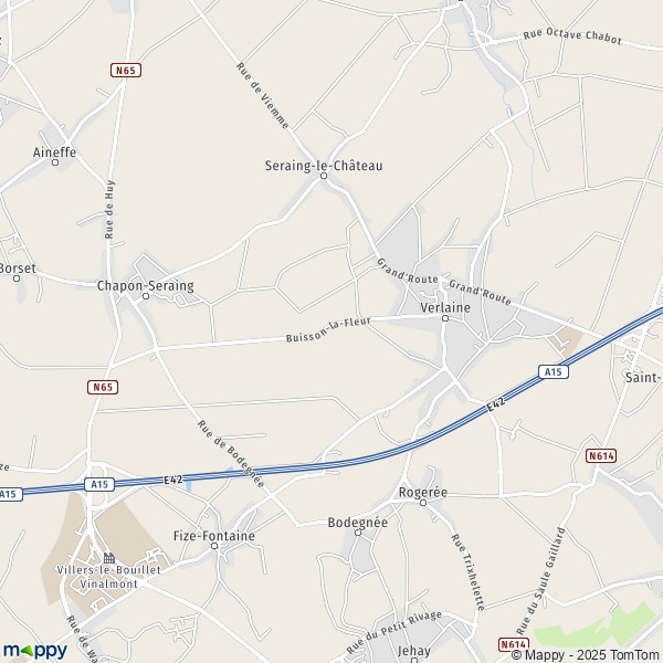 De kaart voor de stad 4357-4537 Verlaine