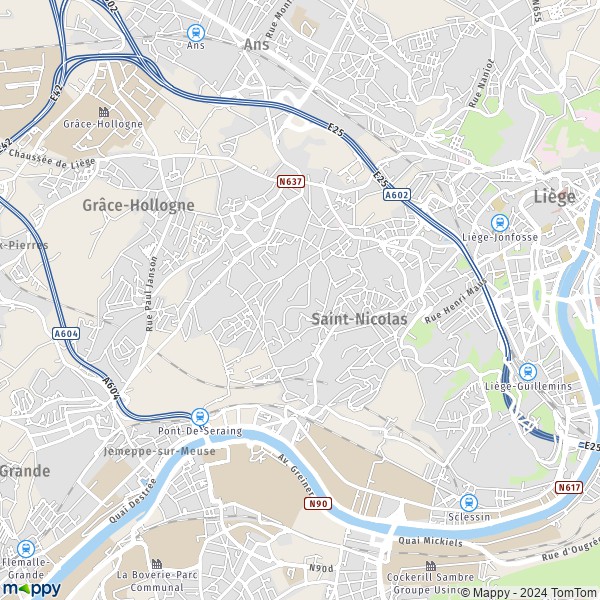 De kaart voor de stad 4420 Saint-Nicolas
