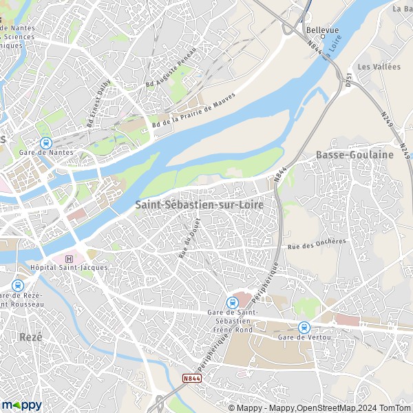 De kaart voor de stad Saint-Sébastien-sur-Loire 44230
