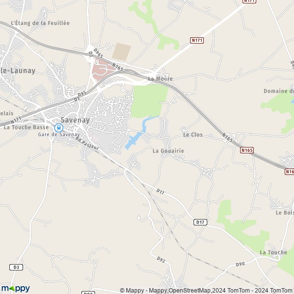 De kaart voor de stad Savenay 44260
