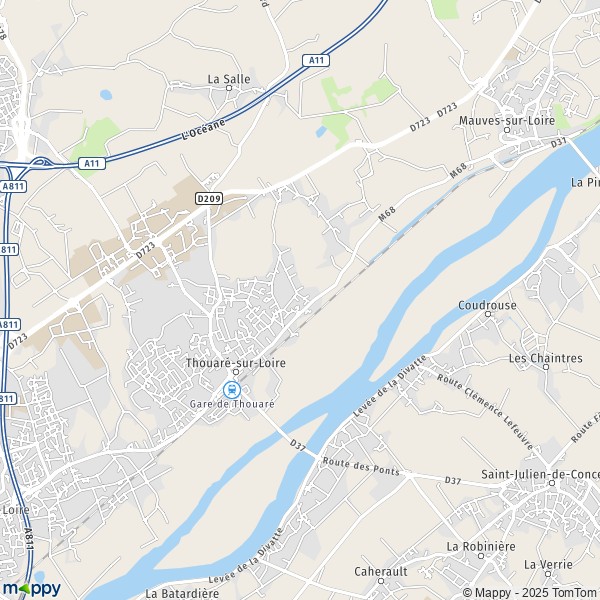 De kaart voor de stad Thouaré-sur-Loire 44470