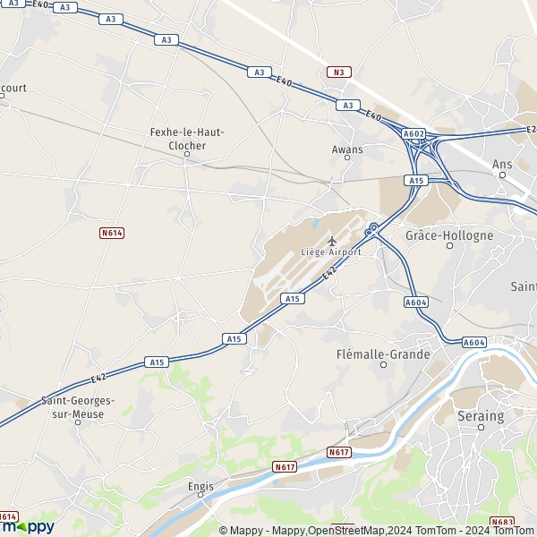 De kaart voor de stad 4460 Grâce-Hollogne