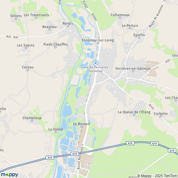 De kaart voor de stad Fontenay-sur-Loing 45210