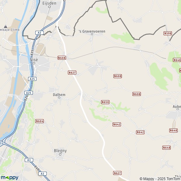 De kaart voor de stad 4600-4608 Dalhem