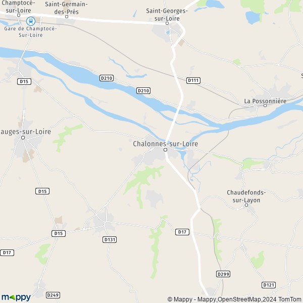 De kaart voor de stad Chalonnes-sur-Loire 49290