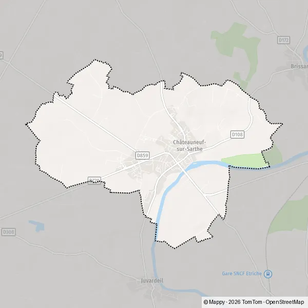 Plattegrond Châteauneuf-sur-Sarthe : kaart van Châteauneuf-sur-Sarthe ...