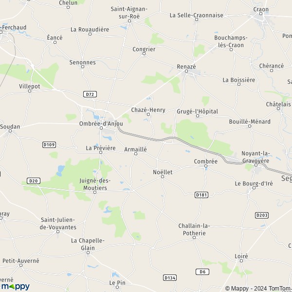Plattegrond Combrée : kaart van Combrée (49520) en praktische info