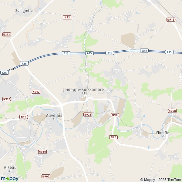 De kaart voor de stad 5020-5190 Jemeppe-sur-Sambre