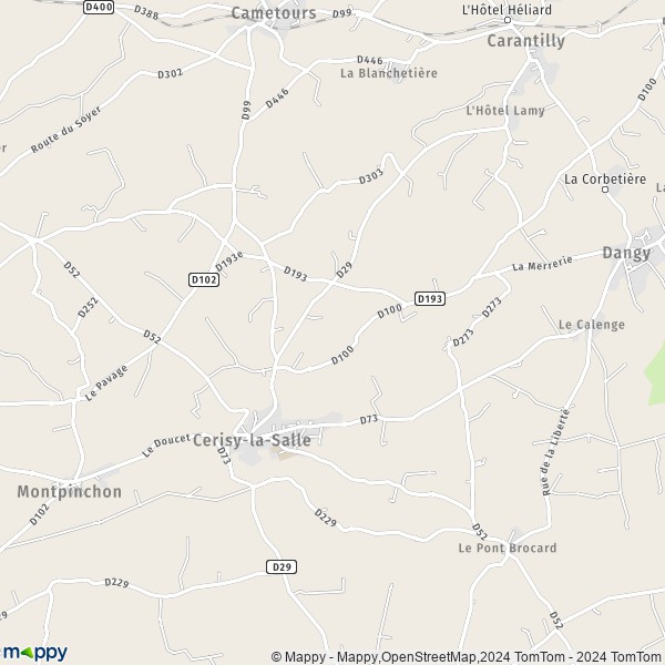 De kaart voor de stad Cerisy-la-Salle 50210