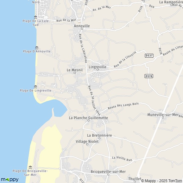 Kaart Lingreville, 50660 Tourneville-sur-Mer