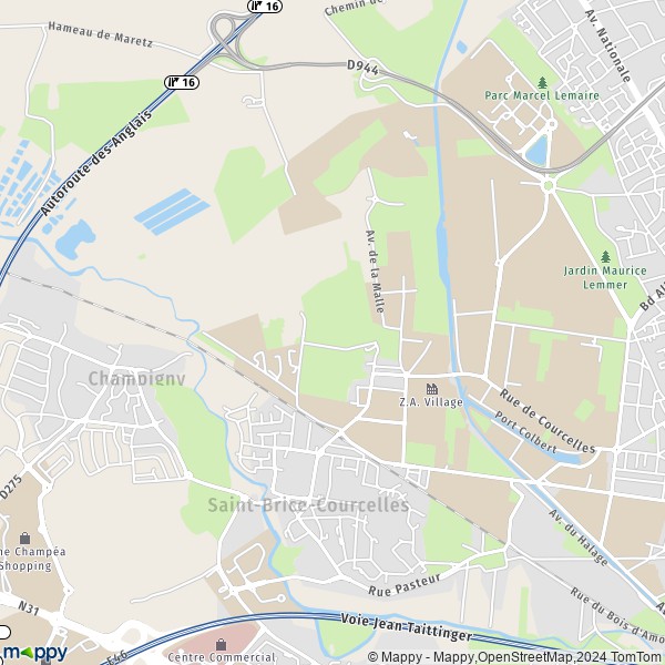 De kaart voor de stad Saint-Brice-Courcelles 51370