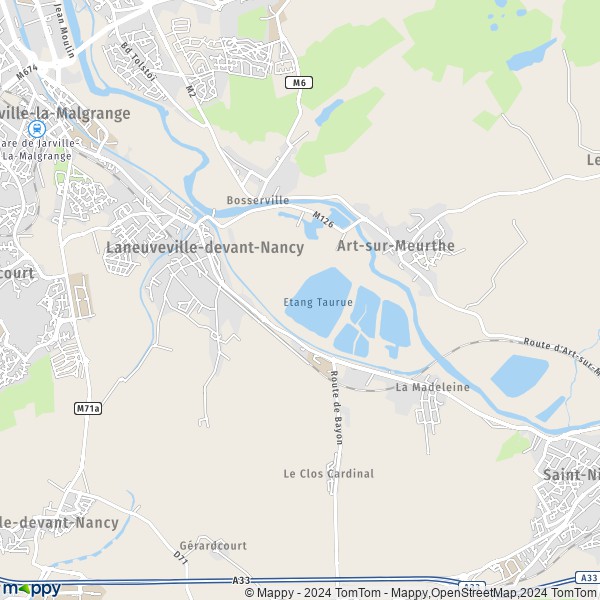 De kaart voor de stad Laneuveville-devant-Nancy 54410