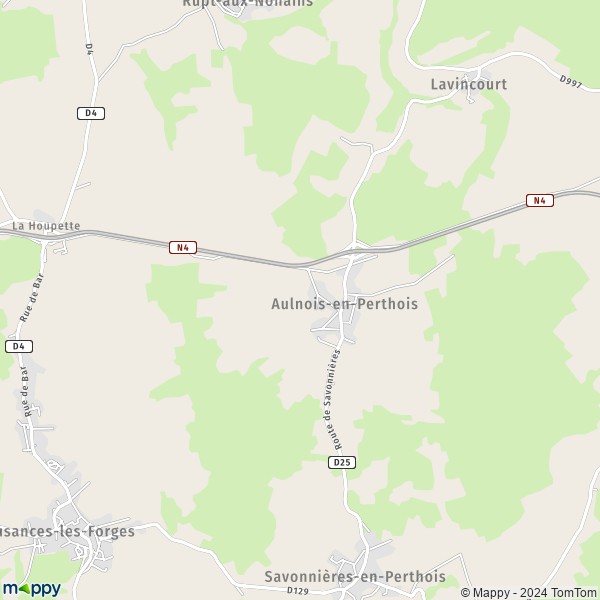 De kaart voor de stad Aulnois-en-Perthois 55170