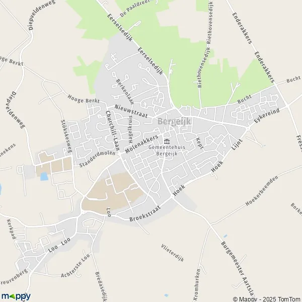 Plattegrond Bergeijk kaart van Bergeijk (5561) en praktische info