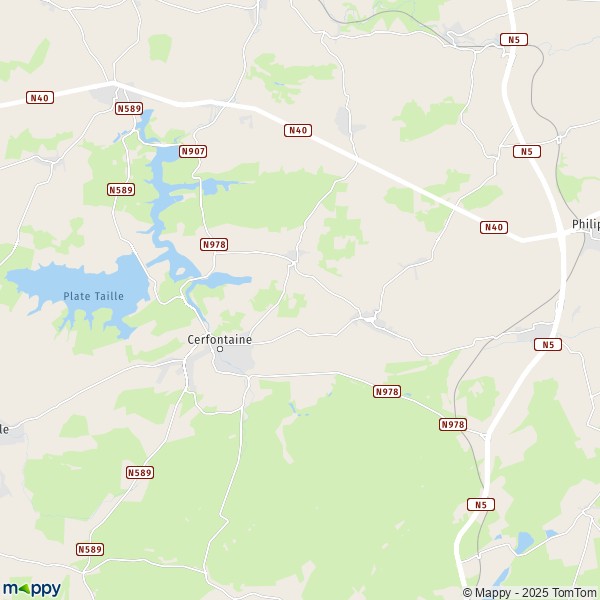 De kaart voor de stad 5600-5650 Cerfontaine