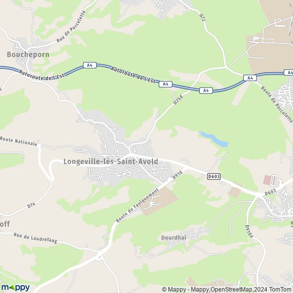 De kaart voor de stad Longeville-lès-Saint-Avold 57740