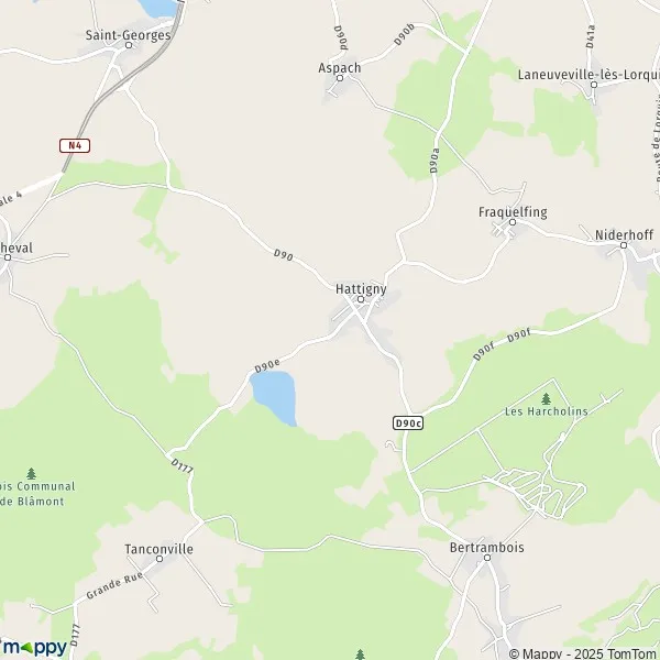 Plattegrond Hattigny kaart van Hattigny (57790) en praktische info