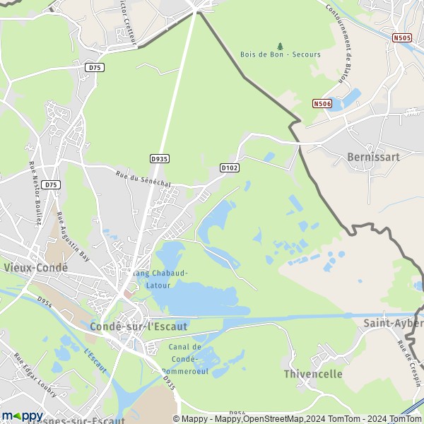 De kaart voor de stad Condé-sur-l'Escaut 59163