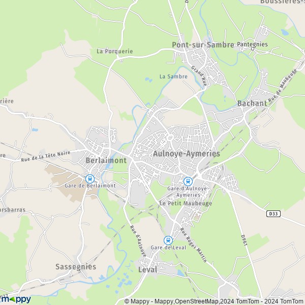 De kaart voor de stad Aulnoye-Aymeries 59620