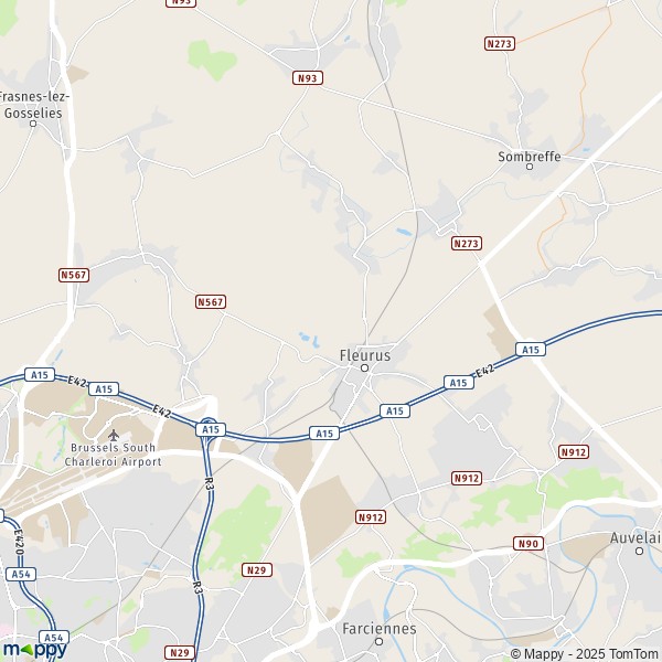 De kaart voor de stad 6041-6240 Fleurus