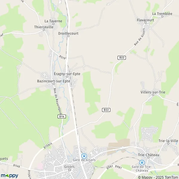 Plattegrond ÉragnysurEpte kaart van ÉragnysurEpte (60590) en